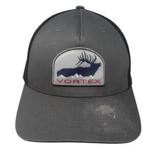 Vortex Snapback Trucker Hat Gray One Size Adjustable Mesh Back Embroidered